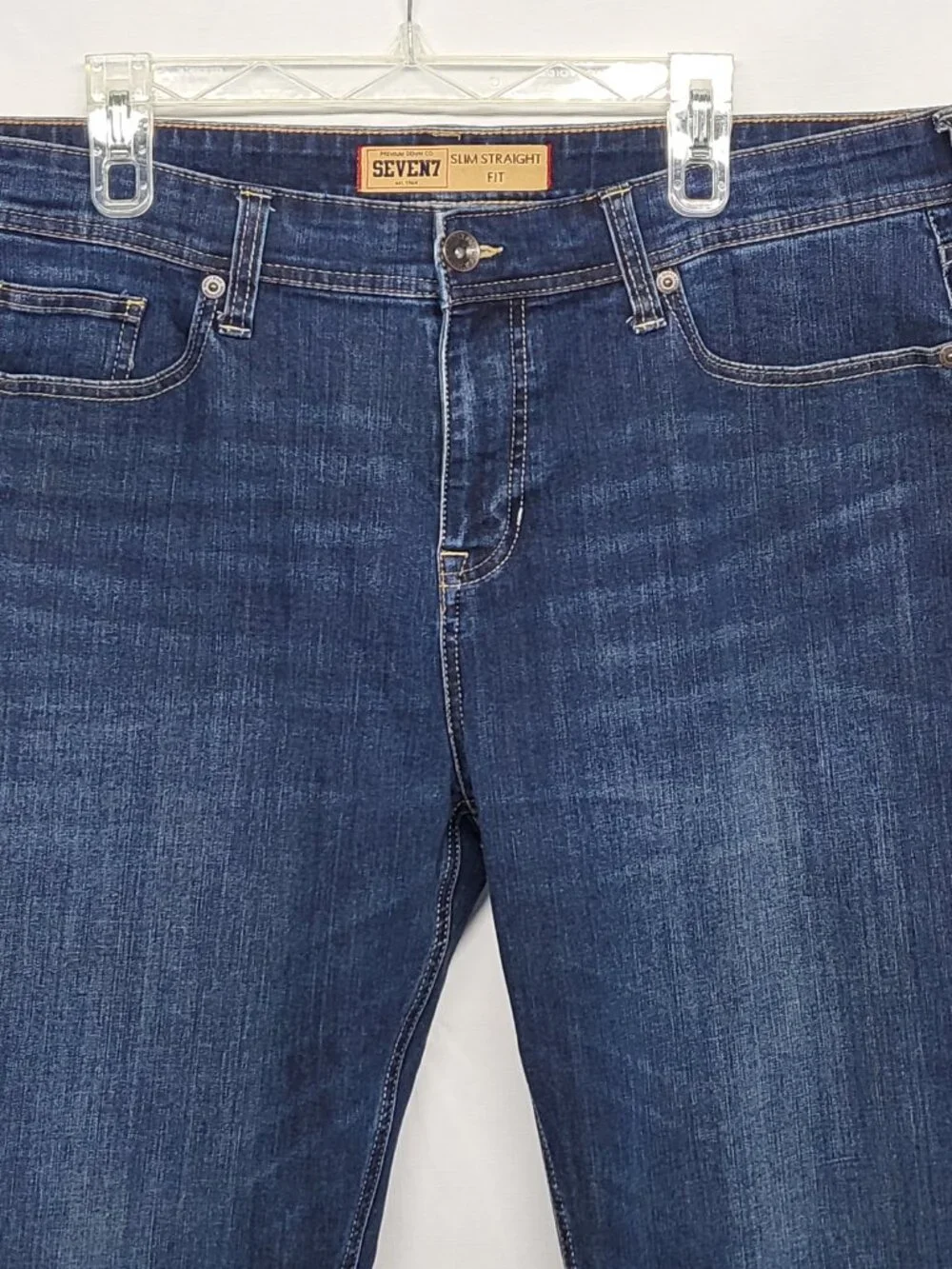 Seven7 Jeans Mens 38 X 32 Slim Straight Fit Premium Denim Pants Blue